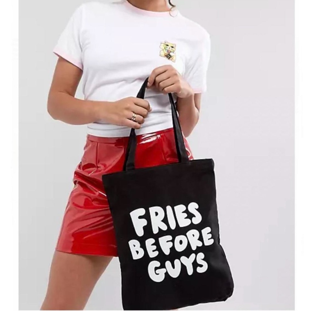 NWT UO BAN.DO Fries Before Guys Canvas Tote Bag - Picture 5 of 5